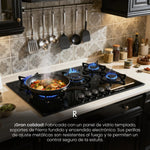 GETechShop - Estufa de Mesa y parrilla Arifow Bokoptyr 5 quemadores cristal templado negro