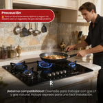 GETechShop - Estufa de Mesa y parrilla Arifow Bokoptyr 5 quemadores cristal templado negro